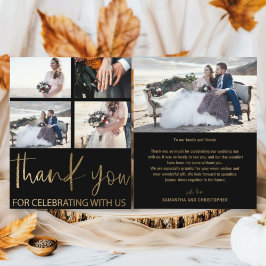 Lámina Budget Black/Gold 5 Photo Thank You Wedding 