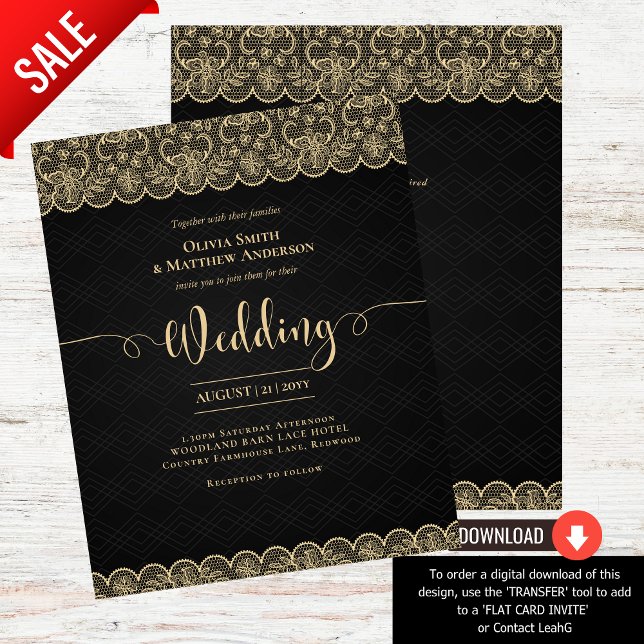 Lámina BUDGET Black Gold Lace Elegant Wedding (Subido por el creador)