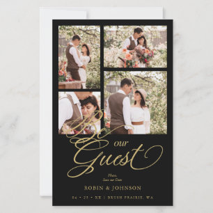 Lámina Budget Black Trendy Collage 4 Photos Luxury Script