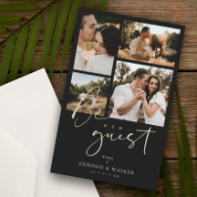 Budget Black Trendy Collage Wedding 4 Photos