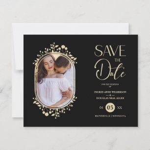 Lámina Budget Black Wedding Fancy Ornament Frame Flowers 