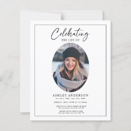 Lámina Budget Black White Celebration of Life Funeral