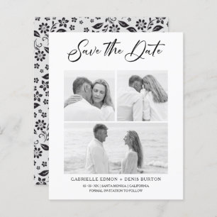 Lámina Budget Black White  Floral 2 Photos Trendy Collage