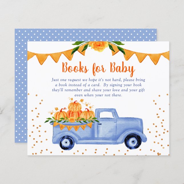 Lámina Budget Blue Little Pumpkin Books for Baby Card (Anverso / Reverso)