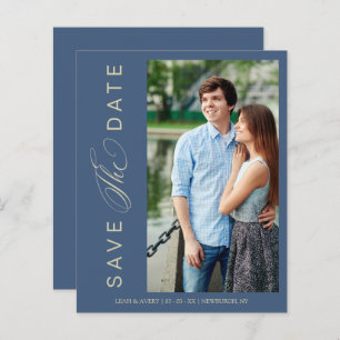 Lámina Budget Blue Wedding Photo Wimshical Script 