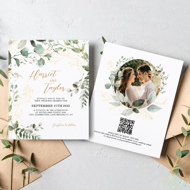 Lámina BUDGET Bodas con Código QR de Foto de Eucalipto Do (Subido por el creador)