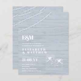 Lámina BUDGET BOHO Dusty Blue Driftwood MasonJars Boda