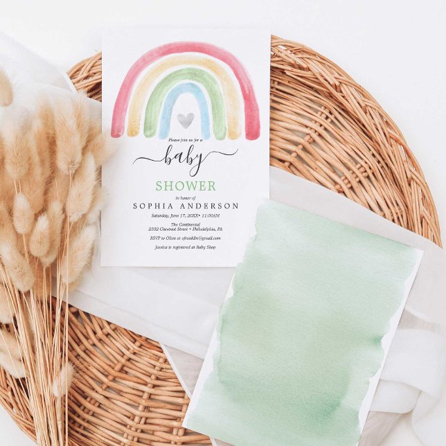 Lámina Budget Boho Rainbow Baby Shower Invitation (Subido por el creador)