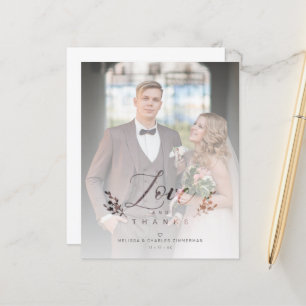 Lámina Budget Botanical Elegant Love & Thanks Wedding Pic