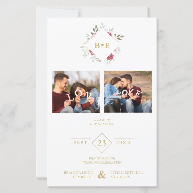 Lámina Budget Botanical Initials Floral Anagram 2 Photos (Anverso)