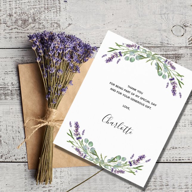 Lámina Budget Bridal Shower lavender eucalyptus gracias (Subido por el creador)