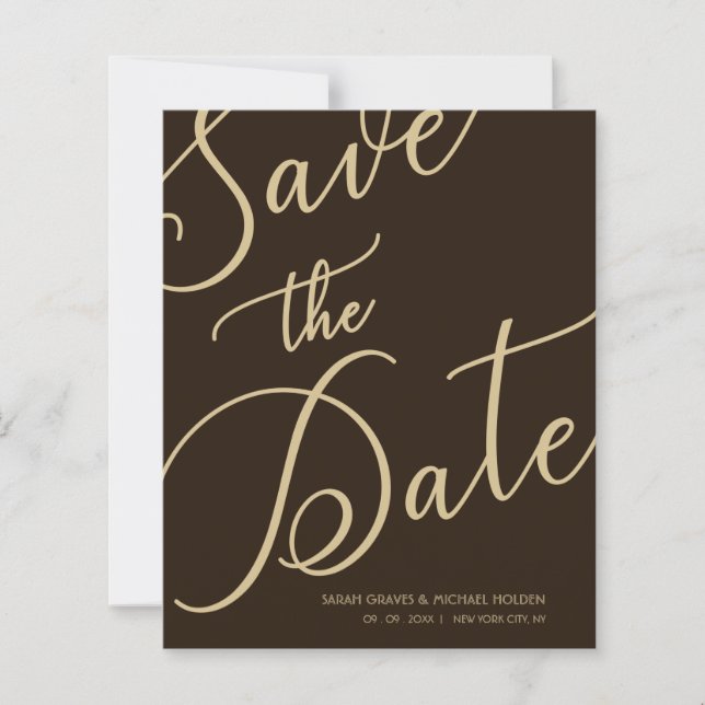 Lámina Budget Brown Chic Photo Minimal Whimsical Script (Anverso)