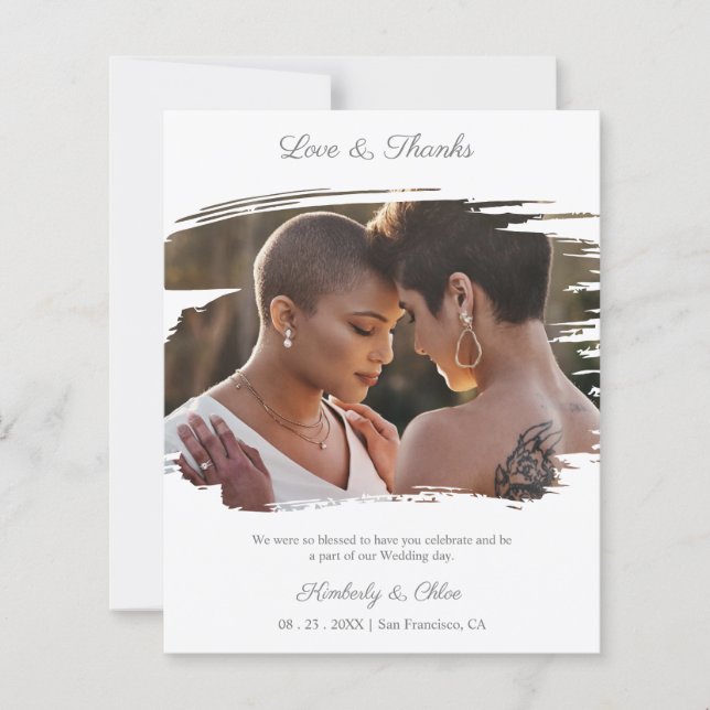 Lámina Budget Brushstroke Effect LGBT Wedding Photo  (Anverso)