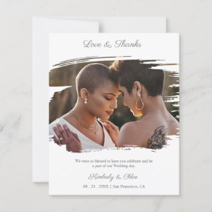 Lámina Budget Brushstroke Effect LGBT Wedding Photo 