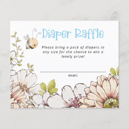 Lámina Budget Bumblebee Blue Baby Shower Diaper Raffle