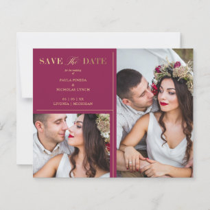 Lámina Budget Burgundy Golden 2 Photos Minimalist