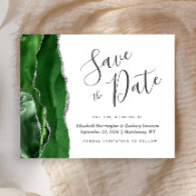 Budget Cazador Verde Plata Ágata Save the Date