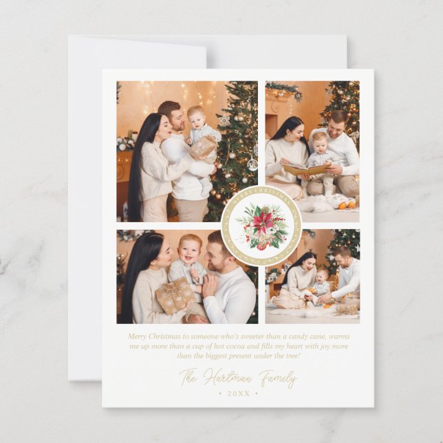 Lámina Budget Christmas Poinsettias Bouquet 4 Photos (Anverso)