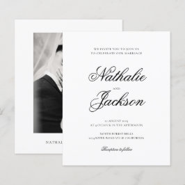 Lámina BUDGET Clásico Script Elegante Foto Boda