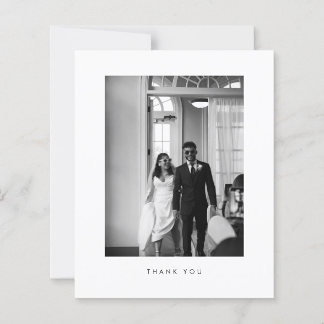 Lámina Budget Classic Black & White Wedding Thank you (Anverso)