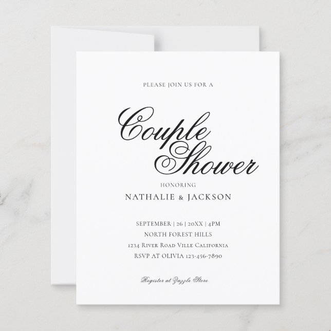 Lámina BUDGET Classic Elegant Script Couple Shower (Anverso)