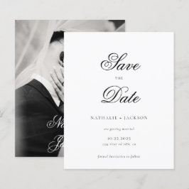 Lámina BUDGET Classic Script Photo Wedding Save the Date