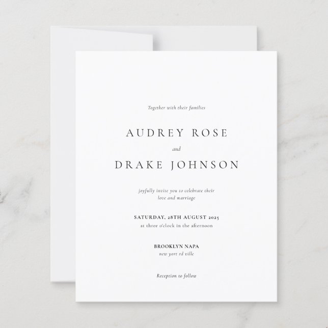 Lámina BUDGET Clean Modern Black and White Wedding (Anverso)