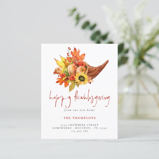 Lámina Budget Cornucopia Pumpkins Thankending New Home (Anverso de pie)