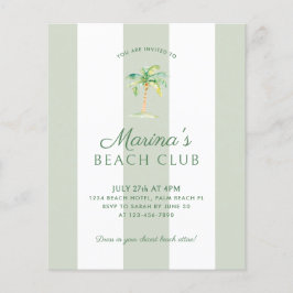 Lámina BUDGET Costa Green Stripes Beach Club Cumpleaños