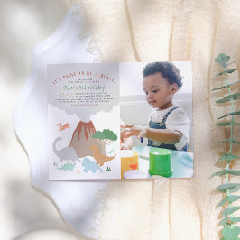Lámina Budget Dinosaur & Volcano Boy Photo Birthday Party