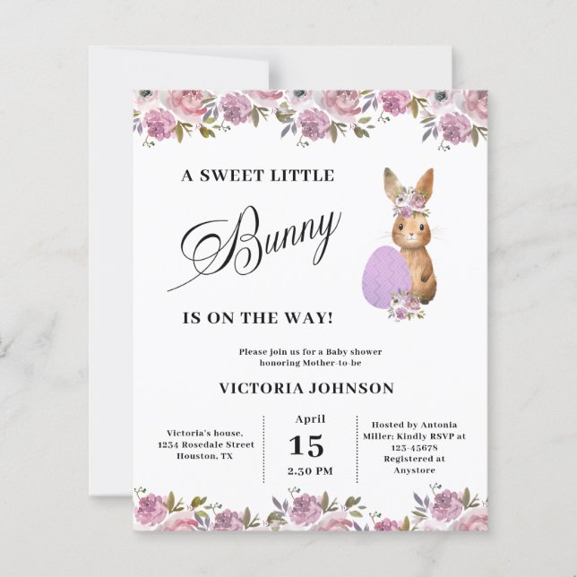 Lámina Budget Easter Baby Shower Invitation (Anverso)