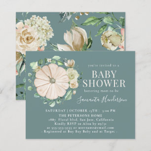 Lámina Budget Elegance Ivory Pumpkin Floral Baby Shower