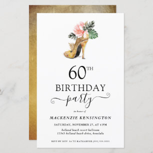 Lámina Budget Elegant Gold High Heels 60 cumpleaños