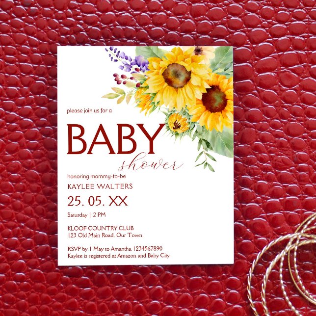 Lámina Budget elegant sunflower baby shower invitation (Subido por el creador)
