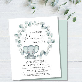 Lámina Budget Elephant Eucalyptus Baby Sprinkle Invite