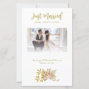 Lámina Budget Elopement Photo Wedding Elegant Floral