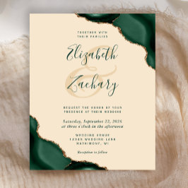 Lámina Budget Emerald Agate Corners Champagne Wedding