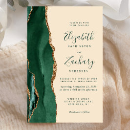 Lámina Budget Emerald Green Gold Agate Champagne Wedding
