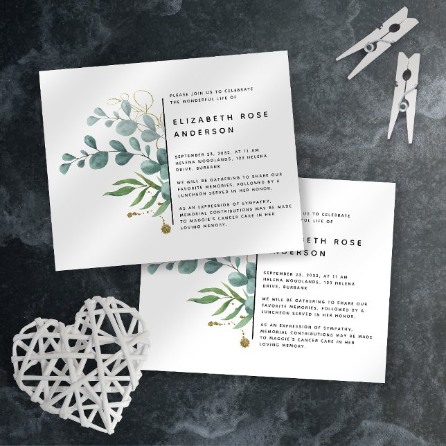 Lámina BUDGET Eucalyptus Celebration of Life Invitation (Subido por el creador)