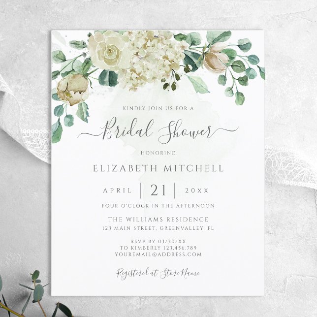 Lámina Budget Eucalyptus Floral Bridal Shower Invitation (Subido por el creador)