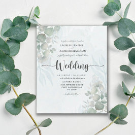 Lámina Budget Eucalyptus Sage Green Wedding Invitation