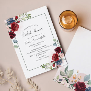 Lámina Budget Floral Eucalyptus Bridal Shower Invitation