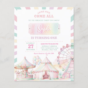 Lámina BUDGET Girly Pastel de color Carnaval Circo Cumple