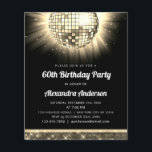 Lámina Budget Gold 60th Birthday Party Disco Ball de los<br><div class="desc">Absolutamente, aquí hay una descripción de una invitación a una pelota disco de la Fiesta de los 70 de los Años 60 de Oro: "¡Prepárate para brillar y pasar la noche con nuestra Invitación a la Pelota Disco de la Fiesta de los Años 60 de Oro! Esta invitación encarna la...</div>