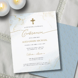 Lámina Budget Gold Cross Boy Confirmation Confirmacion 