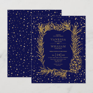 Lámina BUDGET Gold invitación a la boda azul marino