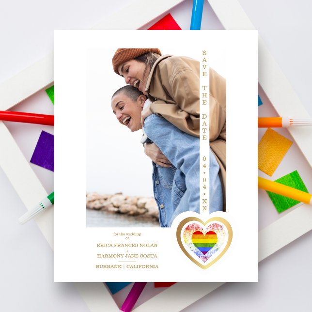 Lámina Budget Golden Effect Pride Rainbow Heart LGBT (Subido por el creador)