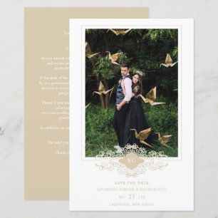 Lámina Budget Golden Flourish Lace Ornament Photo Couple
