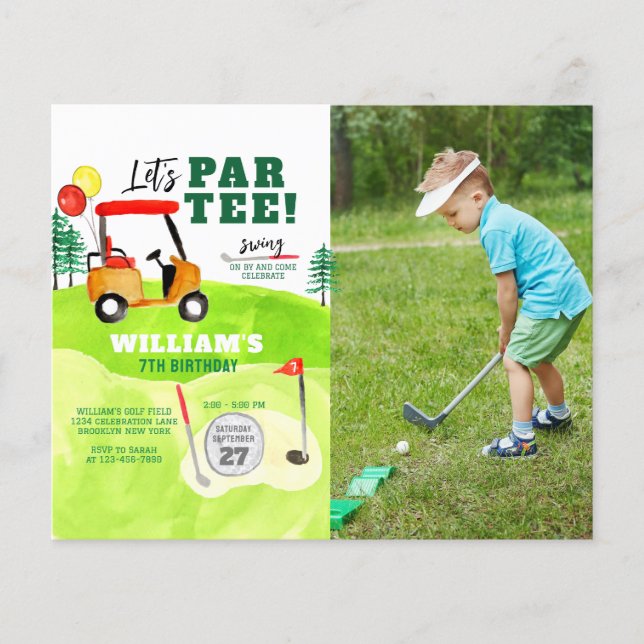 Lámina BUDGET Golf Par-tee Swing By Kids Birday Photo (Anverso)