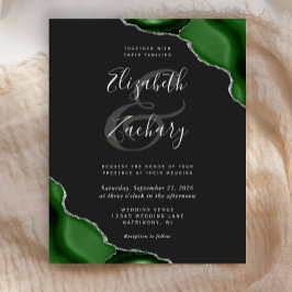 Lámina Budget Green Silver Agate Corners Dark Wedding